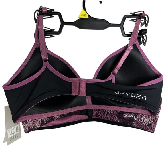 SPYDER NWT $68 2 Piece Lightly Padded Comfort BraS Purple and Black Women's 34B - Picture 7 of 9